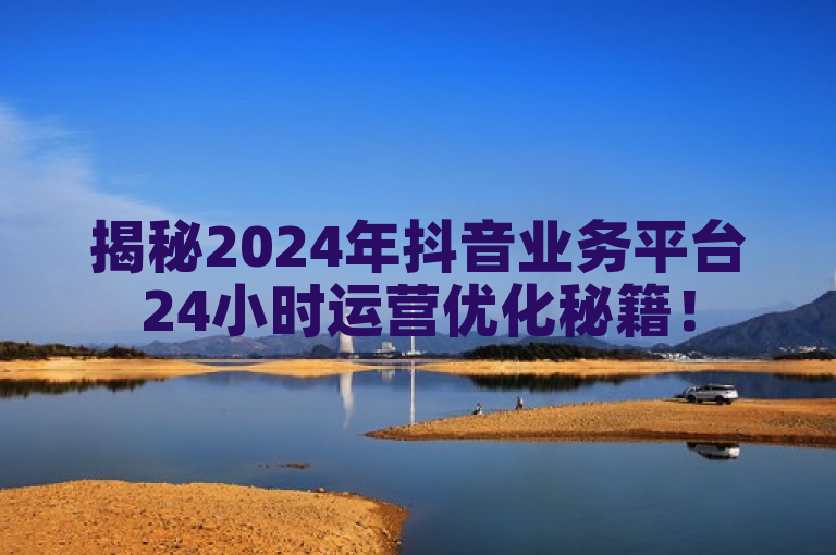 揭秘2024年抖音业务平台24小时运营优化秘籍!