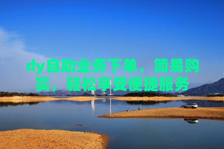 dy自助业务下单，简易购买，轻松享受便捷服务