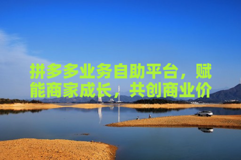 拼多多业务自助平台，赋能商家成长，共创商业价值。