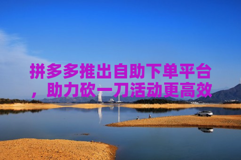 拼多多推出自助下单平台，助力砍一刀活动更高效。