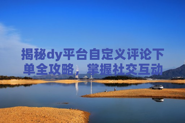 揭秘dy平台自定义评论下单全攻略，掌握社交互动新技巧。