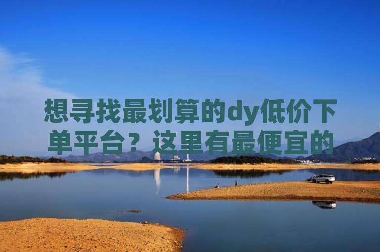 想寻找最划算的dy低价下单平台？这里有最便宜的选择！