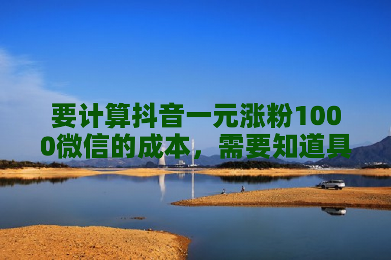 要计算抖音一元涨粉1000微信的成本，需要知道具体的单价和总费用。，假设单价为x元/粉丝，那么，，总费用 = 1000  x，如果总费用为1元，则，，$1=1000x$ 得:$x=0.001$，所以，如果一元涨粉1000微信，单价为0.001元/粉丝。