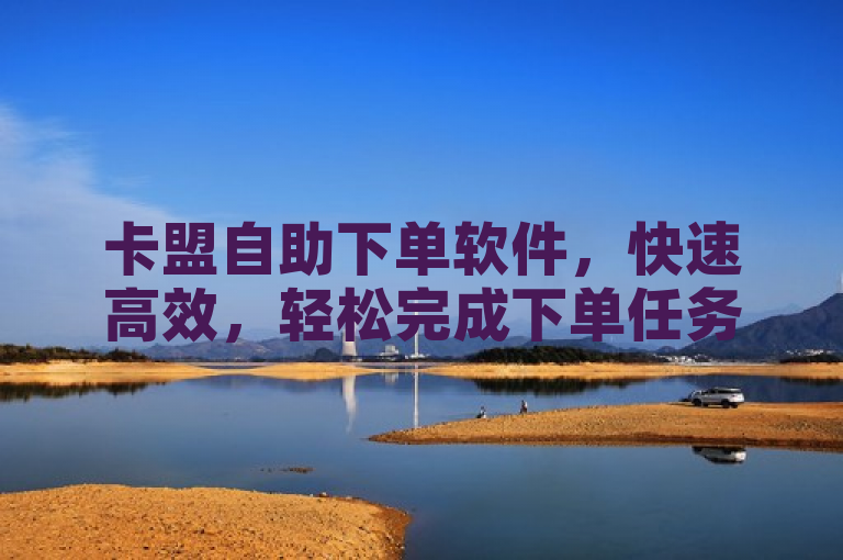 卡盟自助下单软件，快速高效，轻松完成下单任务。